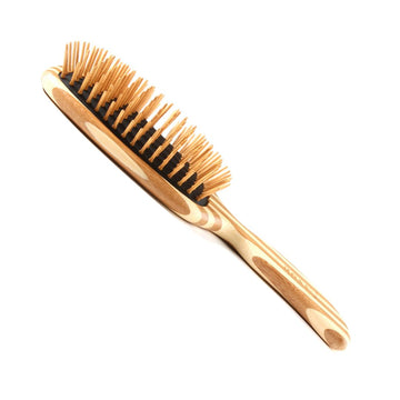 S-Shaped Style & Detangle Bamboo Handle & Pin Hair Brush For Cats & Dogs