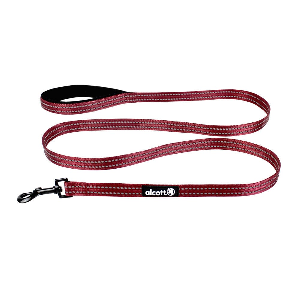 Adventure 6ft Leash with Reflective Stitching Pet Supplies Alcott Medium Red 
