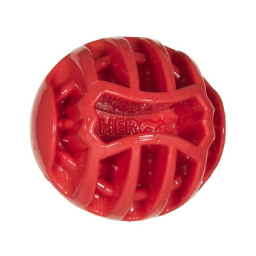 Hero USA Medium 3-inch Red Ball is made up of durable soft rubber and have textured to hold treats for hours of fun.