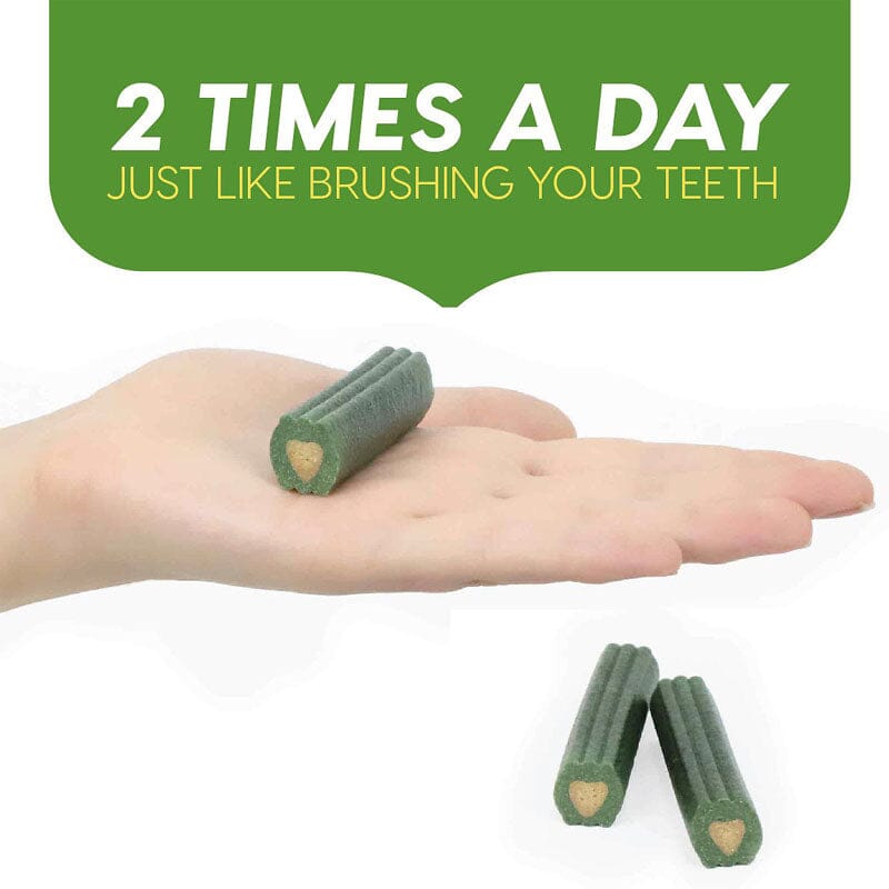 For best results, two Brushless chewables per day, like brushing your teeth. Ark Naturals Brushless Toothpaste Dental Chews.