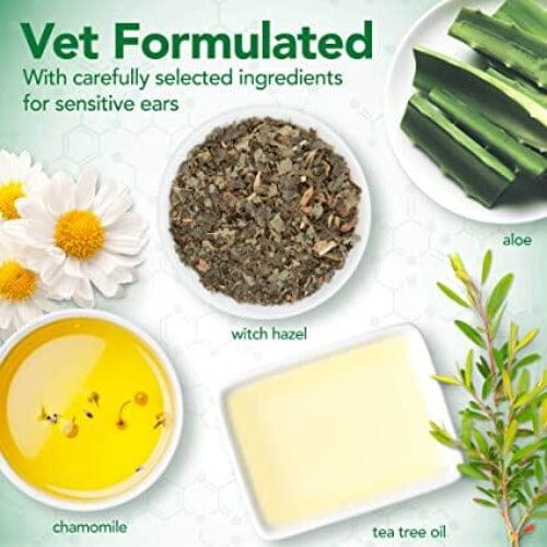 Vet's Best Dog Ear Care combo Soothes, deodorizes with ingredients like chamomile, clove oil, tea tree oil, aloevera.