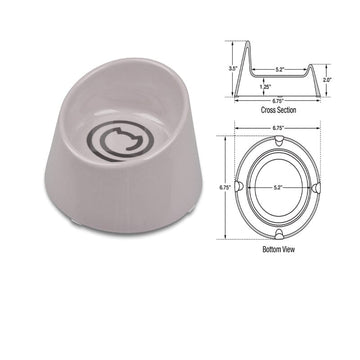 Van Ness Non-Skid No-Tip Ecoware Raised Cat Bowl elevated design reducing neck pressure, allow to pet eat, drink comfortably.