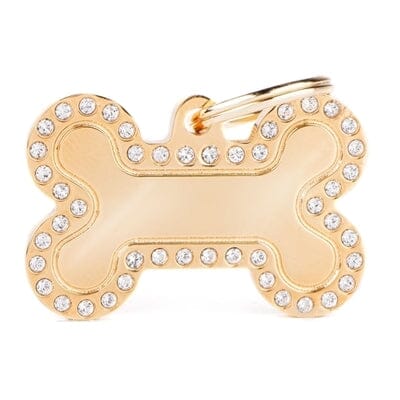 Gold bone dog tag online