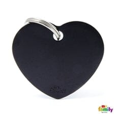 Heart Black Dog Name Tag