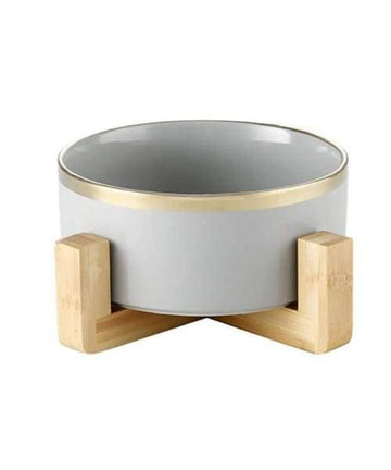 Japanese Raised Feeding Single Bowl For Cats & Dogs - Grey / Small - Comfort Supplies