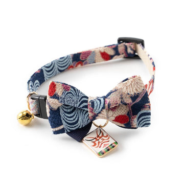 Kabuki Charm Bow Tie Navy Collar For Cats