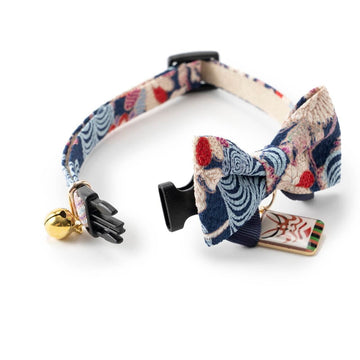 Kabuki Charm Bow Tie Navy Collar For Cats
