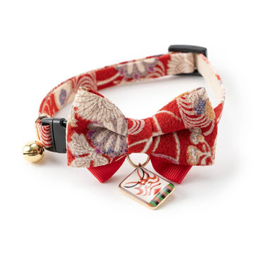 Kabuki Charm Bow Tie Red Collar For Cats