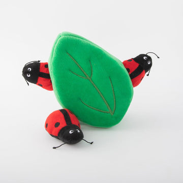 Ladybugs In Leaf Squeaky Dog Toy