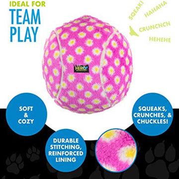 Chuckles dog toys include Hero's Patented innovative 3-in-1 Chatterbox or Squeaker, a unique device. Emits symphony sounds
