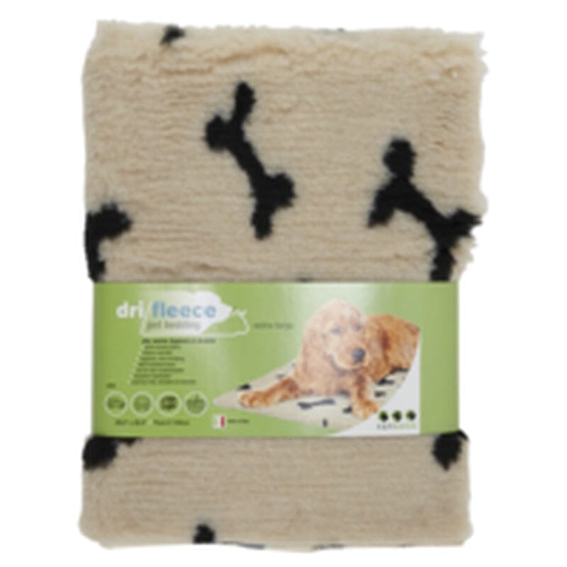 Van Ness Extra-Large DRI-FLEECE Quick-Dry Pet Mat Bedding Looks fashionable with Bone Pattern Design & Tan Color. 