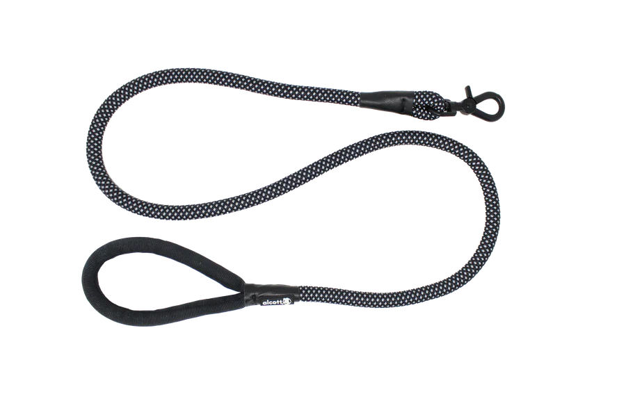 Rope Leash With Reflective Stitching Pet Supplies Alcott Rope Leash One Size Black 