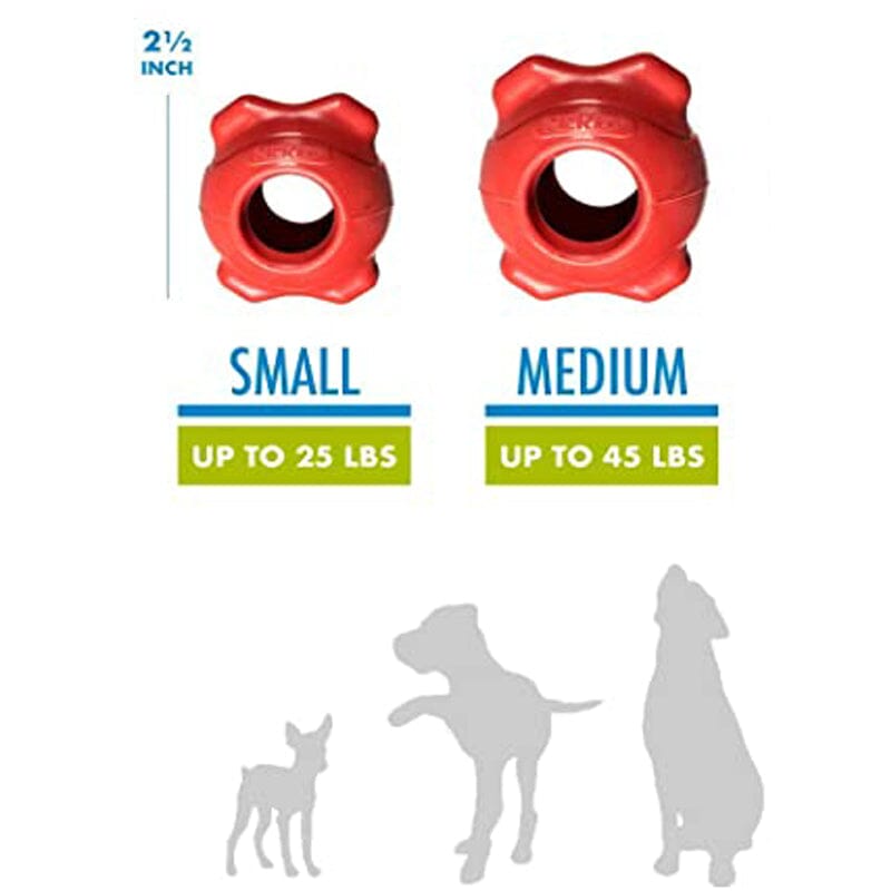 HERO DuraMax Red Bone Ball toys for small-sized dogs up to 25lbs (11kg) & medium-sized dogs up to 45lbs (20kg).