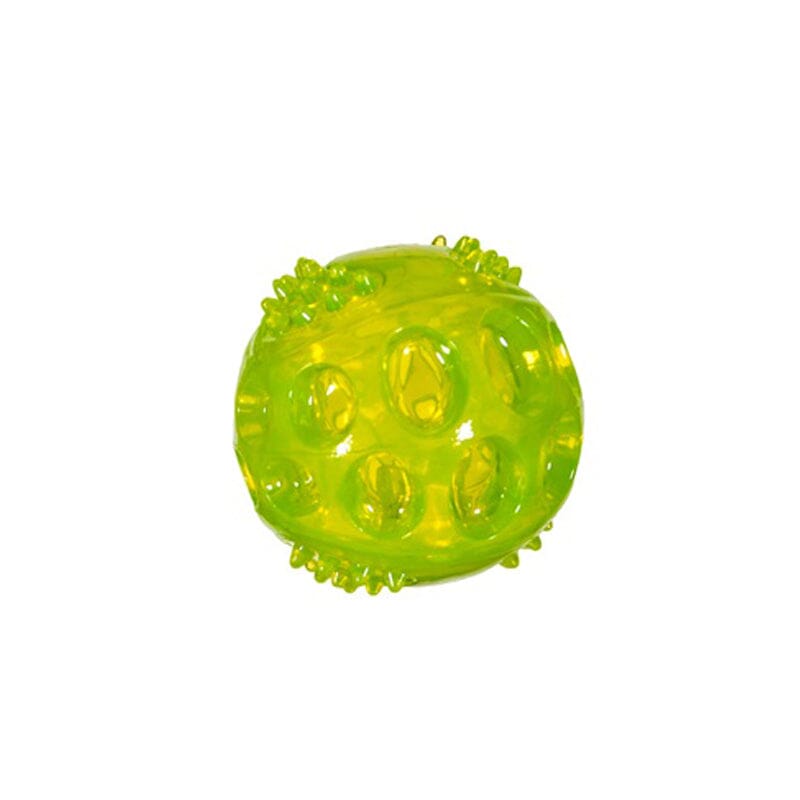 Small LED Ball Dog Toy By Chase 'N Chomp is fun and durable, soft rubber squeaker ball that lights up!