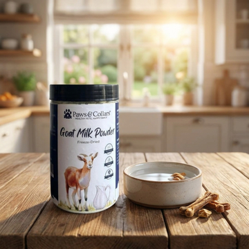PawsnCollars Freeze-Dried Goat Milk Powder for Cats & Dogs – Calcium & B2 Support