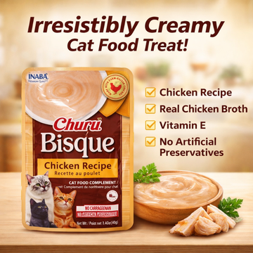 Inaba Churu Bisque for Cats, Creamy Chicken Garnish with Vitamin E- 40 g