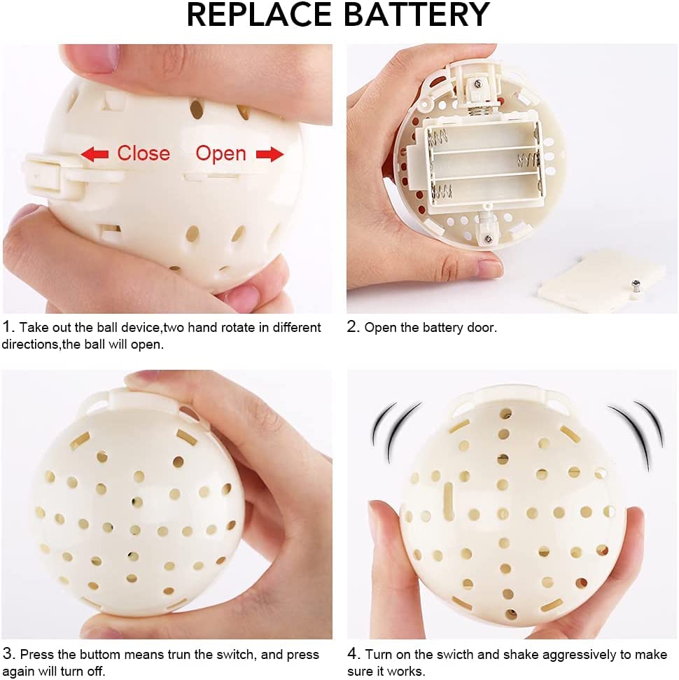 Instructions for replacing a battery in a dog toy
