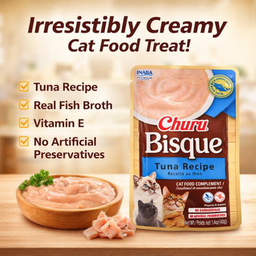 Inaba Churu Bisque for Cats, Creamy Tuna Garnish with Vitamin E- 40 g