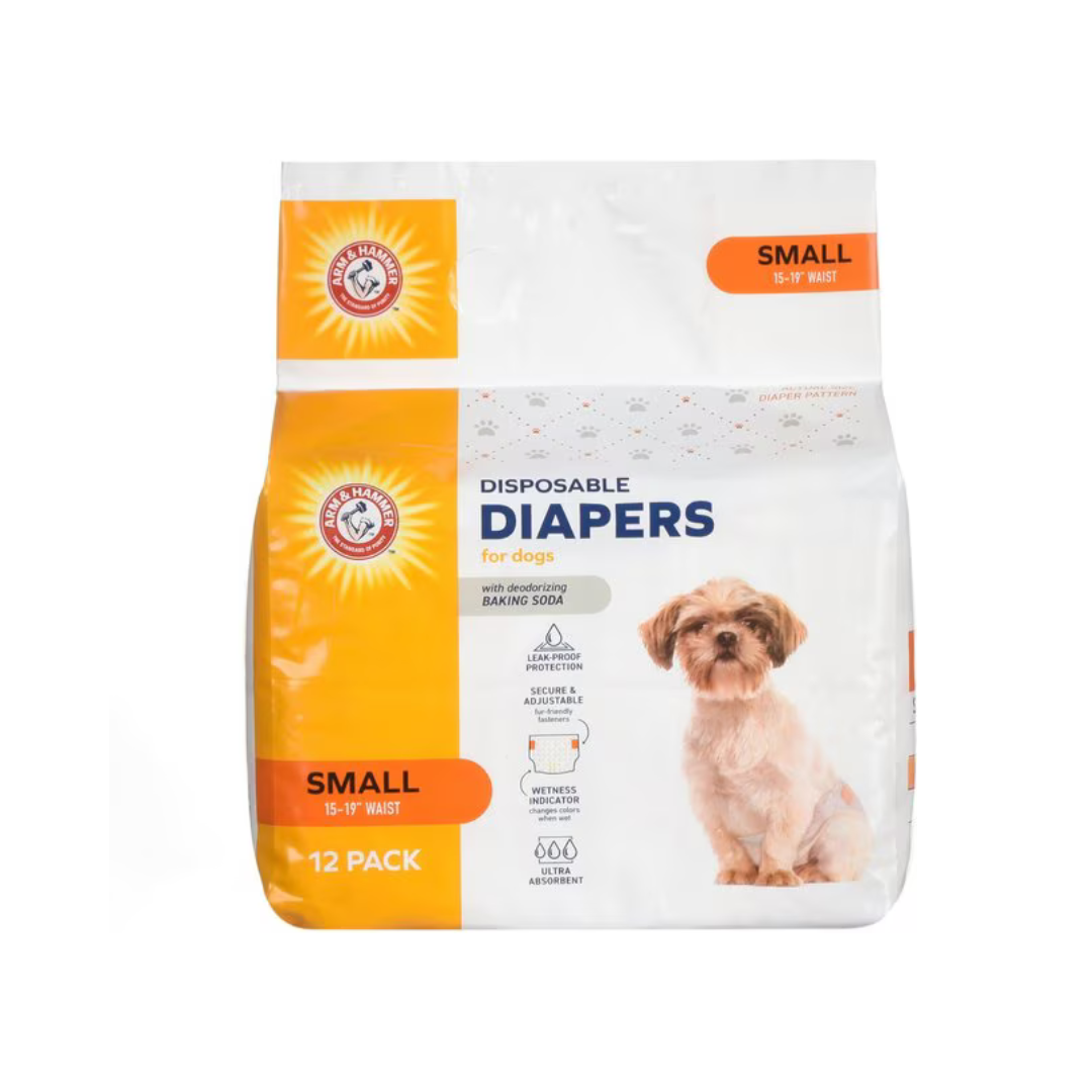 Arm & Hammer Disposable Dog Diapers-12 Pack-small