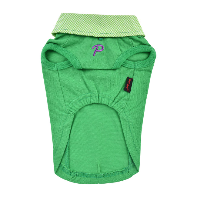 Green dog diaper with a brand logo on a white background