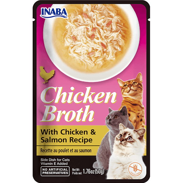 Inaba Chicken Broth With Chicken & Salmon Recipe for Cats