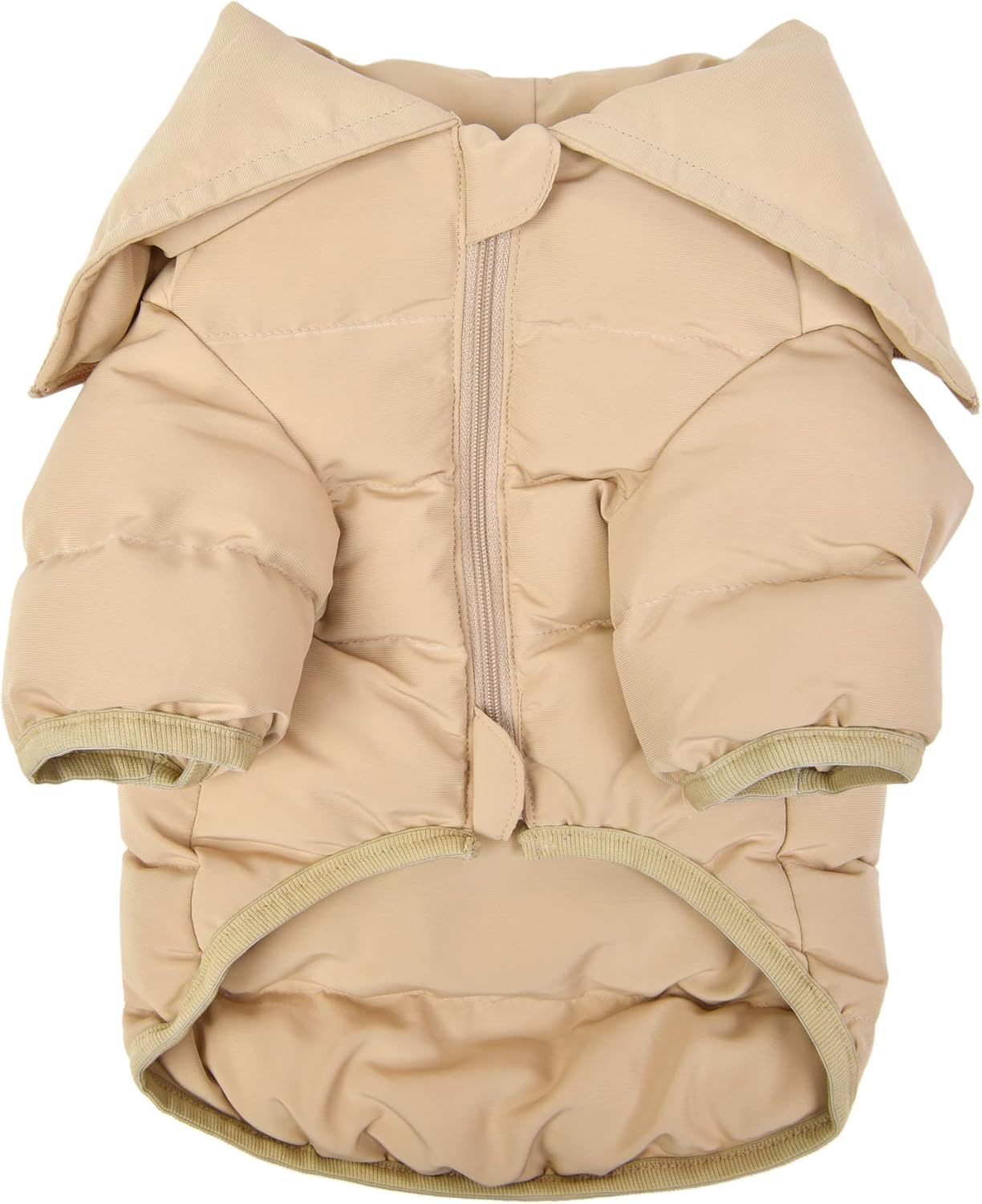 Beige puffer dog coat 
