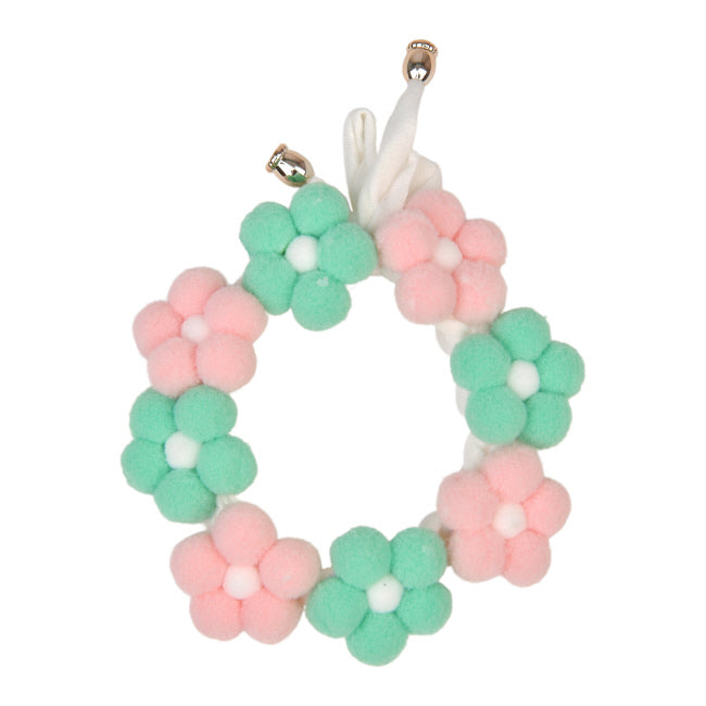 Pastel-colored flower-shaped dog collar or neck accessory