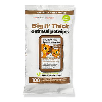 Big N Thick Oatmeal Pet Wipes, 100 Wipes