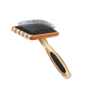 Soft Slicker Bamboo Handle Hair Brush For Cats & Dogs