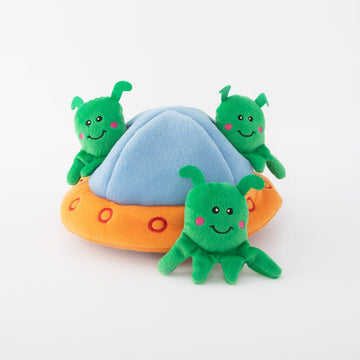 Aliens In UFO Squeaky Dog Toy Animals & Pet Supplies ZippyPaws 