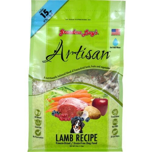 Grandma Lucy's Artisan Lamb Dog Food is available in 3 lb (1.36 Kg) Bag which makes 15 lb (7 kg) Fresh Food.