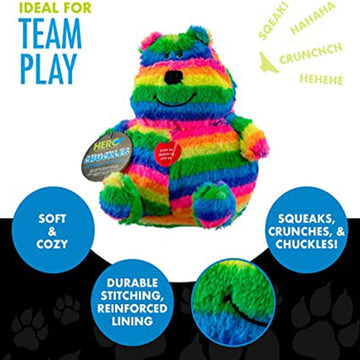 Hero Chuckles 2.0 Bellies Bear Dog Toys with reinforced laminated mesh lining, double stitching for extra durability.