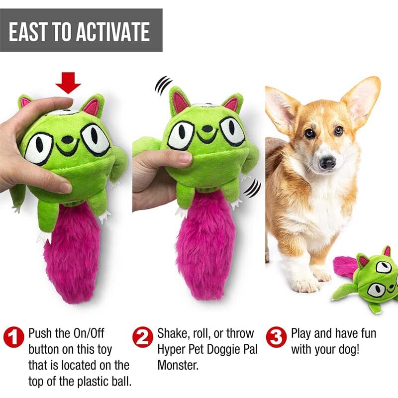 Hyper Pet Doggie Pal-Monster toy's funny movements keep dog physically & mentally stimulated for extended periods.