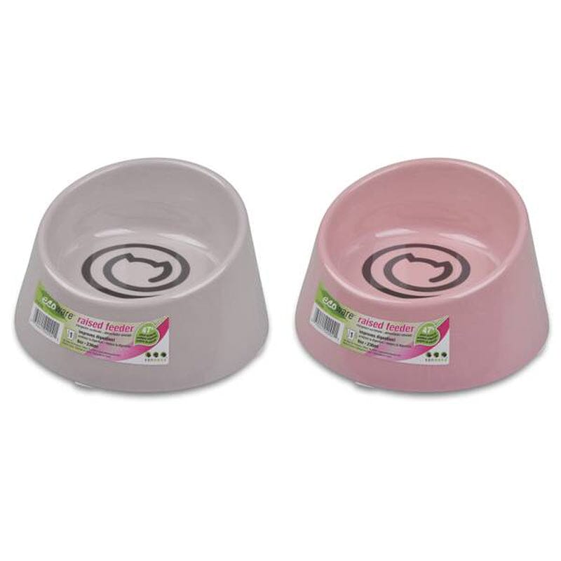 Open design of Van Ness Non-Skid No-Tip Ecoware Raised Cat Bowl allows your cat to eat food easily & prevents whisker stress.