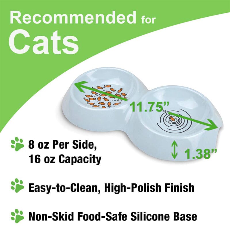 Van Ness Ecoware Small Double Dish recommended for Cats is highly polished finishing makes it easy to clean.
