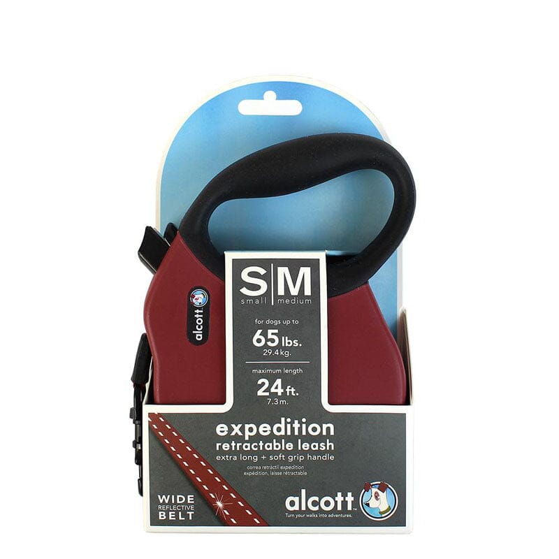 Alcott Expedition Retractable Leash 24 Feet, 7.3 Meter  offers your tail-blazer 24' feet for sniffing, roaming.