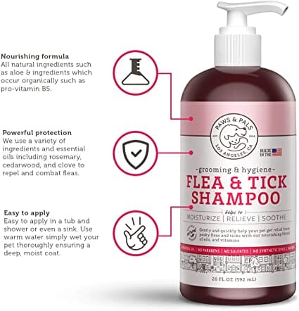 Paws & Pals Flea & Tick Shampoo is for nourishment as well as for moisturizing. 
