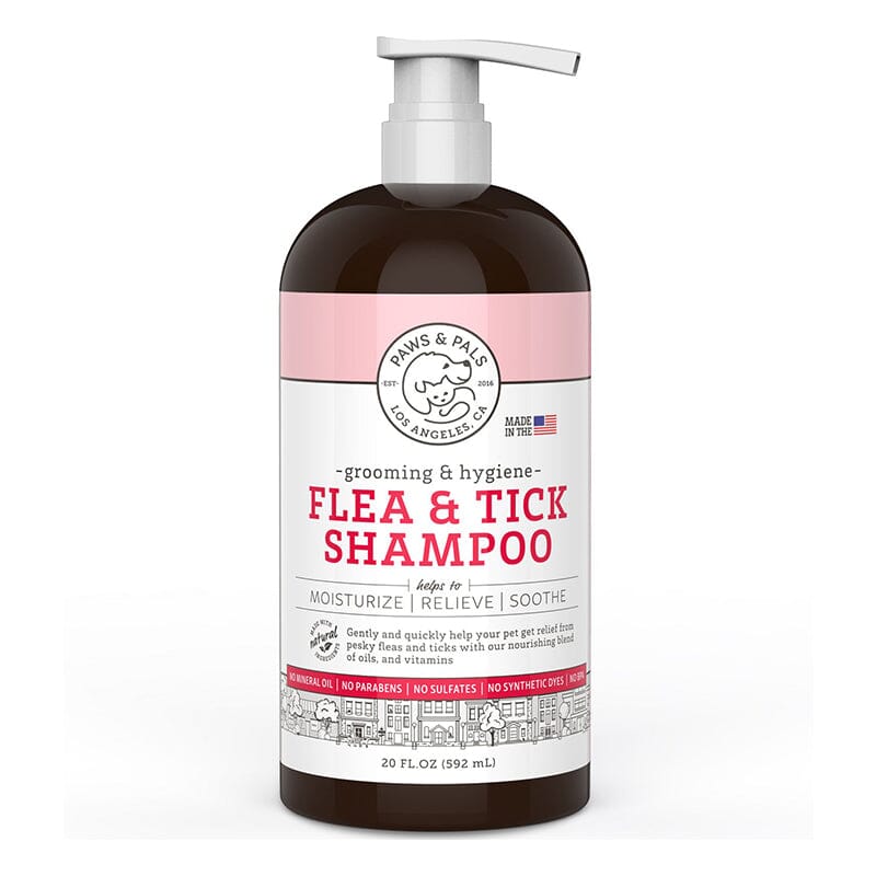 Paws & Pals Flea & Tick Shampoo formulated to kill insects and their eggs on contact.