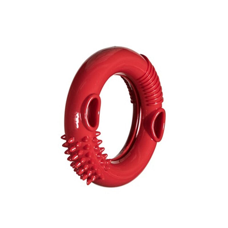 Chase 'N Chomp Foraging Ring Treat Dispenser Dog Toy is an irresistible soft, durable rubber ring that holds treats!