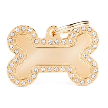 Glam Gold Big Bone Pet ID Tags are extremely attractive & amazing. Shop Online at PawsnCollars.com.