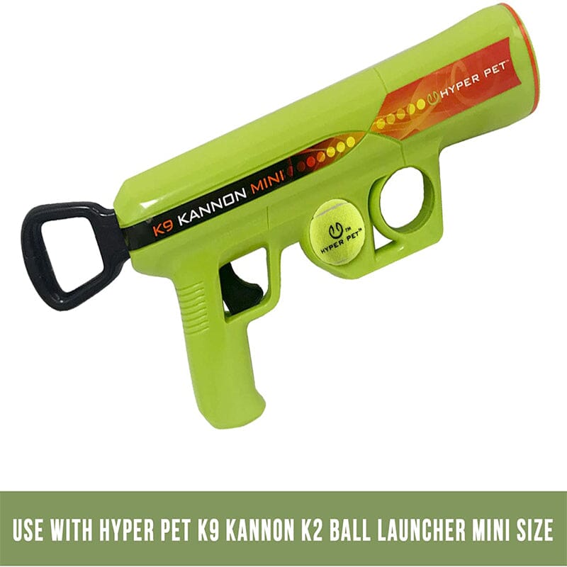 Hyper Pet Mini Tennis Balls are Perfect companion to Hyper Pet K9 Kannon K2 Mini Ball Launcher for a great game of fetch.