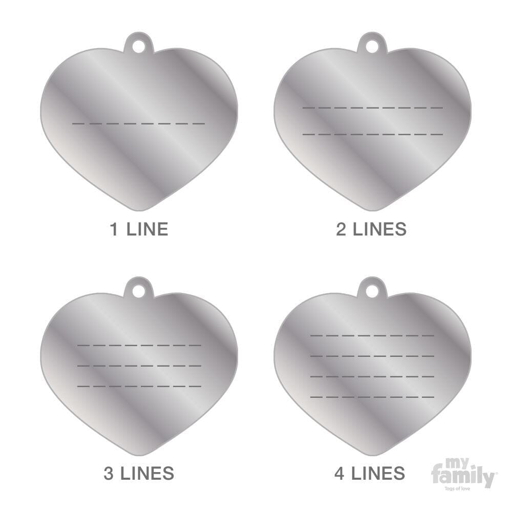 Pet Id Tags MyFamily Dog Id Heart Chrome Dog Name Tag PawsnCollars