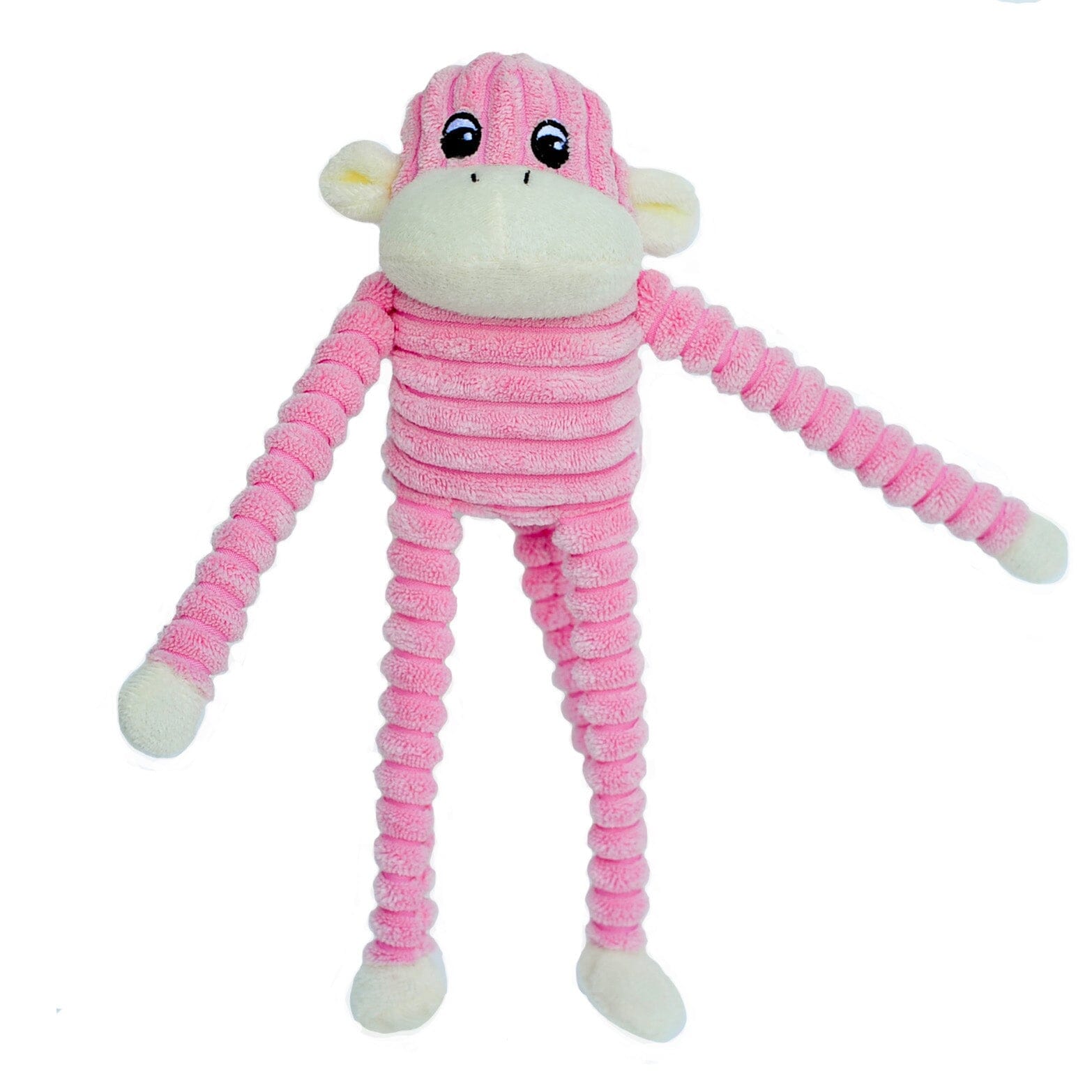Monkey Plush Squeaky Crinkle Dog Toy Animals & Pet Supplies ZippyPaws Pink 