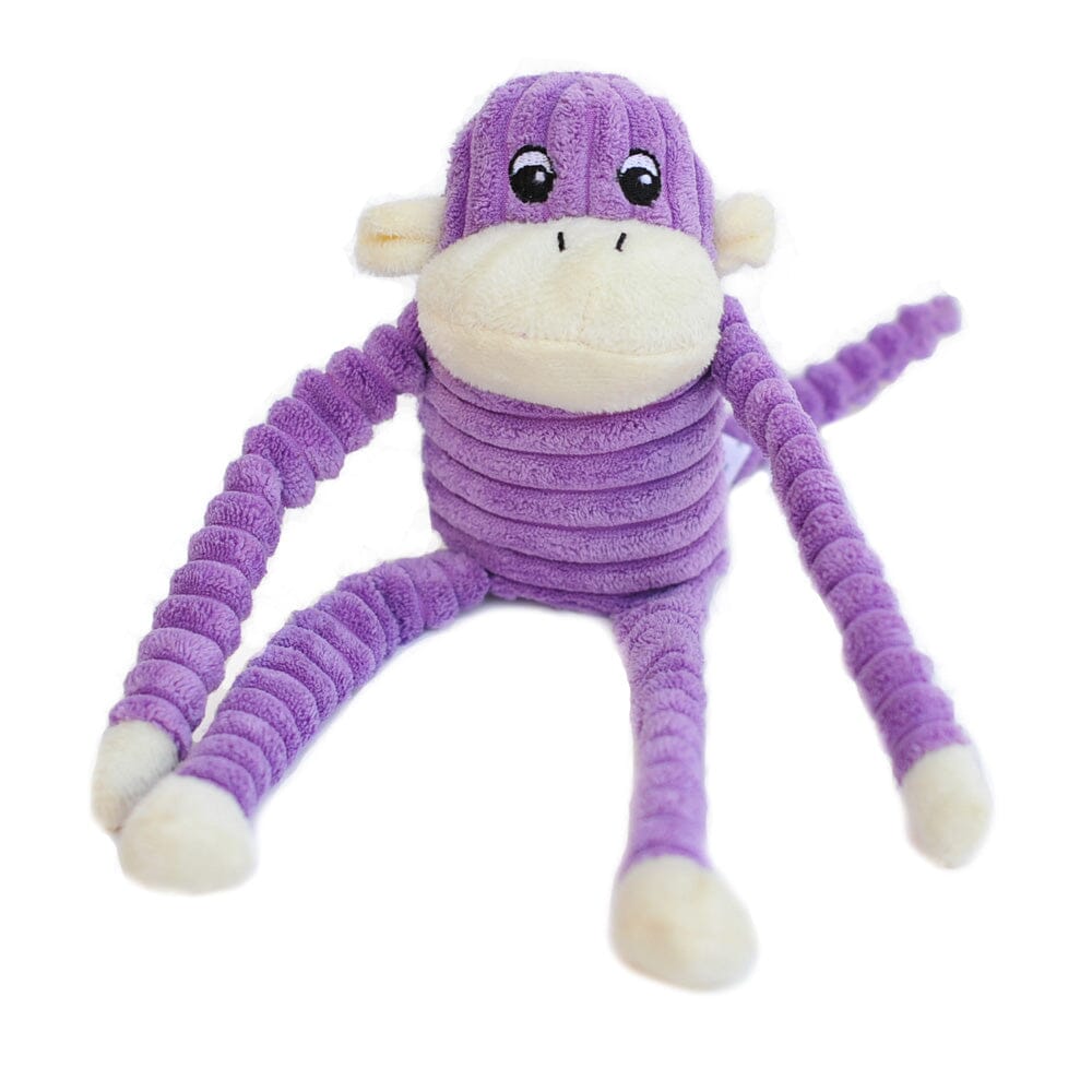 Monkey Plush Squeaky Crinkle Dog Toy Animals & Pet Supplies ZippyPaws Purple 