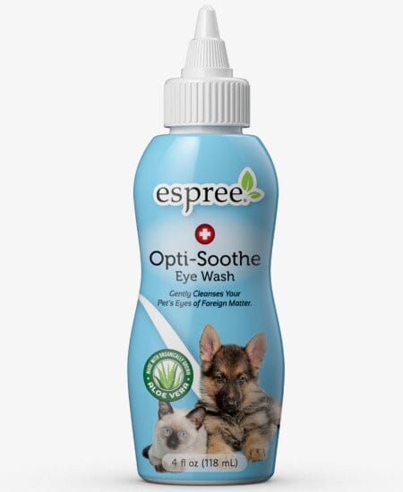 Use Espree Opti-Soothe Eye Wash to cleanse your pet’s eyes of foreign matter. Shop Online at Pawsncollars.com