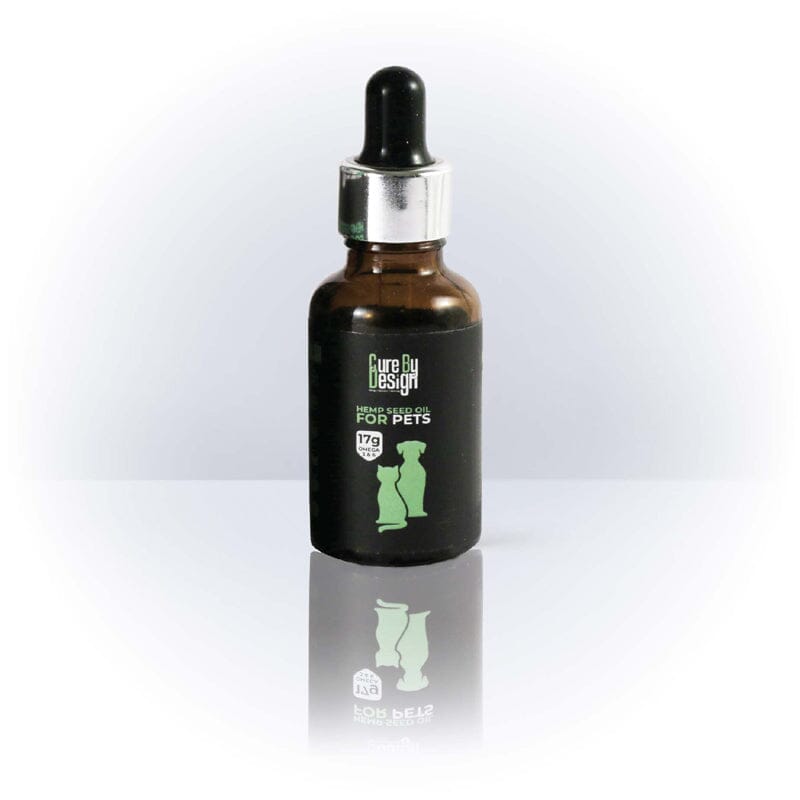 Cure by Design’s hemp seed oil Improves miniaturization of Skin, Fur & Coats of Pets. Reduces shedding and dandruff.