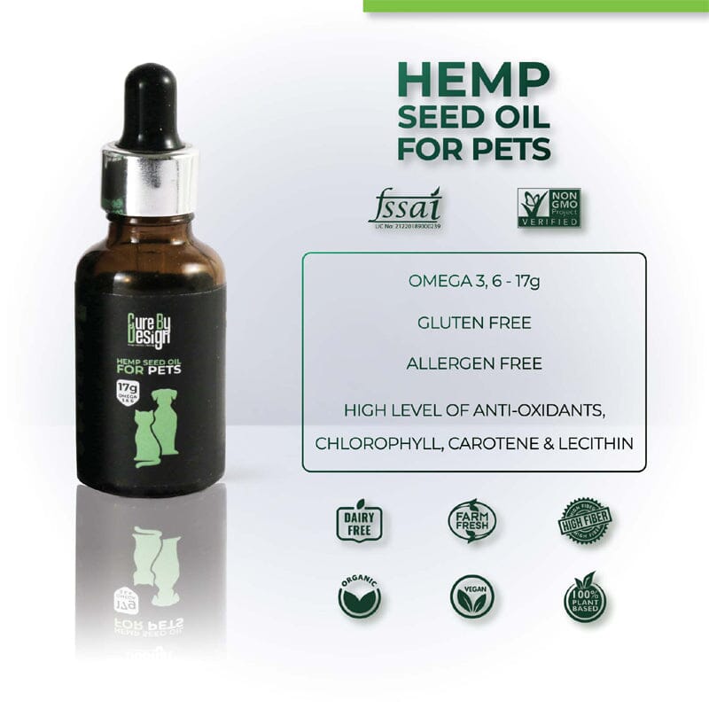 Cure by Design’s hemp seed oil is gluten free, allergen free, contains omega fatty acids + antioxidants.