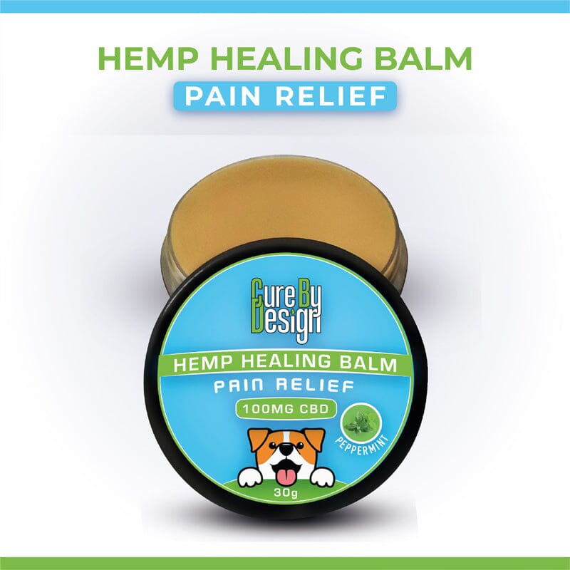 Cure By Design Hemp Healing Balm with sweet peppermint essence helps boost mood,regulate serotonin production, calms anxiety.