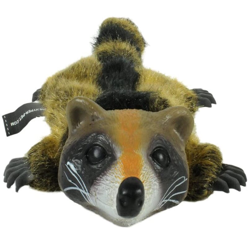 Hyper Pet Real Skinz Raccoon toy with Squeakers inside Head & Tail stimulate pup's interest, promote fun, interactive play.
