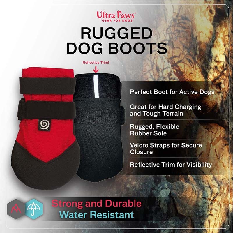 Ultra Paws Rugged/Durable Dog Shoes are designed for active, hard charging dogs when extra sole protection is needed.